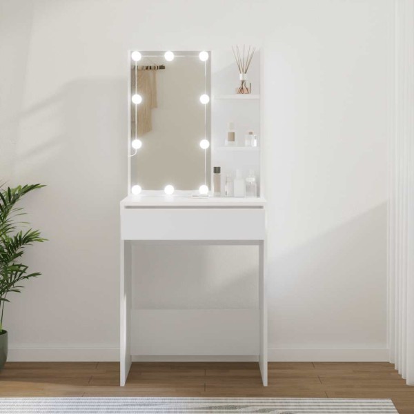 Dressing table with LED lighting, white, 60x40x140cm