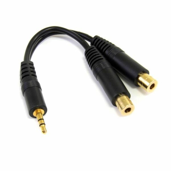 Audio ligzdas (3.5 mm) Sadalītājkabelis Startech MUY1MFF              Melns 0,15 m