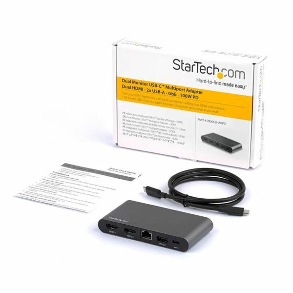 USB Centrmezgls Startech DK30C2HAGPD Melns Pelēks USB-C