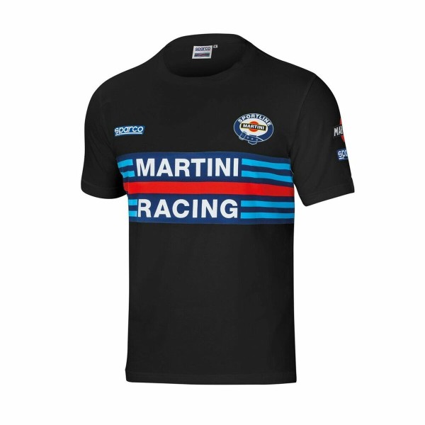 Krekls ar Īsām Piedurknēm Sparco MARTINI RACING Melns M Izmērs