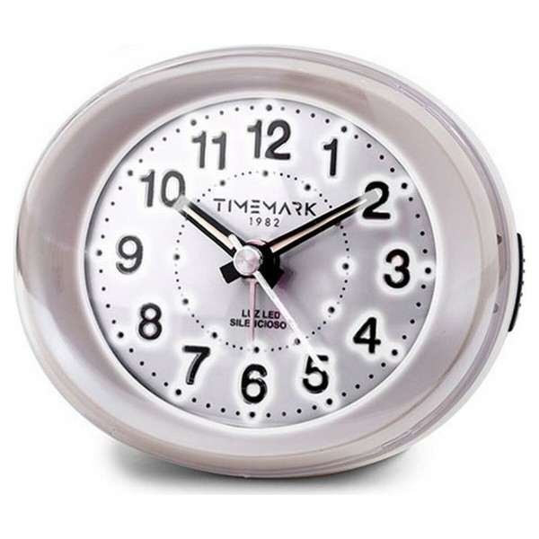 Analoog Äratuskell Timemark Valge LED Kerge Vaikne Snooze Öörežiim 9 x 9 x 5,5 cm (9 x 9 x 5,5 cm)