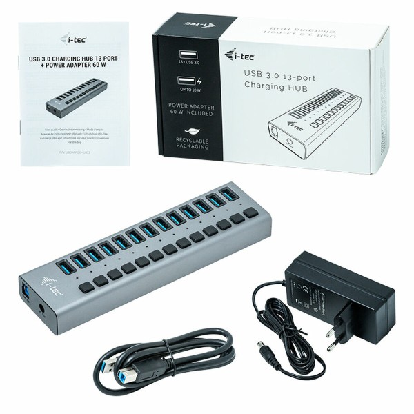 USB-jaotur i-Tec U3CHARGEHUB13 60W