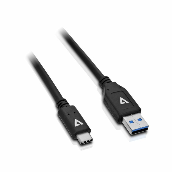 USB A - USB-C kaapeli V7 V7U2C-1M-BLK-1N Musta 1 m