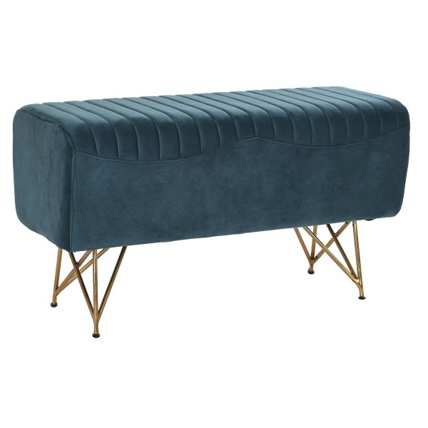 Bench DKD Home Decor 90 x 31 x 47 cm Metal Turquoise