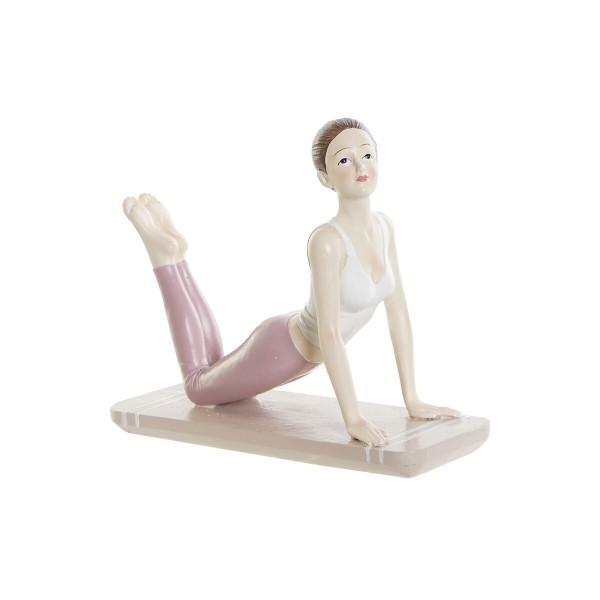 Dekoratyvinė figūrėlė DKD Home Decor Rožinė Yoga Scandi 16 x 6 x 13 cm