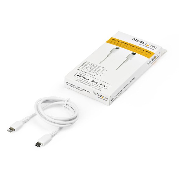 USB-Lightning Kaabel Startech RUSBCLTMM1MW Valge 1 m