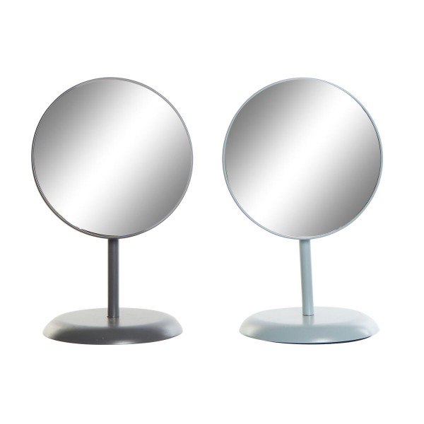 Wall mirror DKD Home Decor Metal Dark grey Light grey 2 Units (17 x 17 x 27,7 cm)