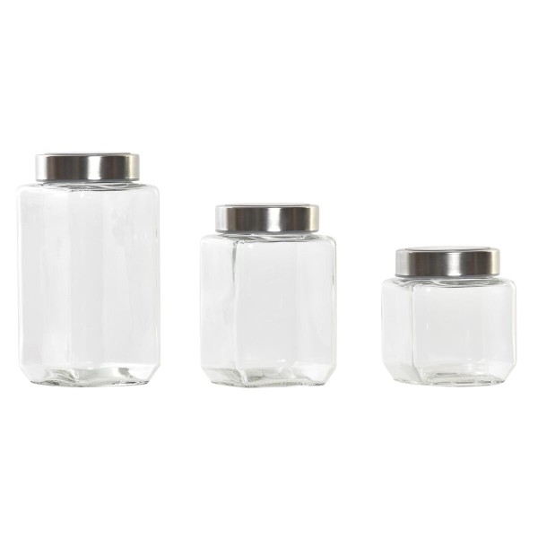 3 purkkia DKD Home Decor 750 ml 8,5 x 8,5 x 18 cm