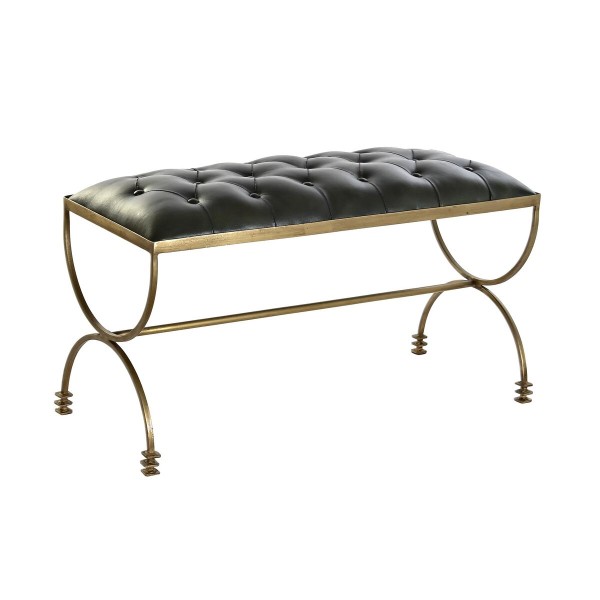 Foot-of-bed Bench DKD Home Decor 90 x 38 x 52 cm Bronza Metāls Zaļš Metālisks