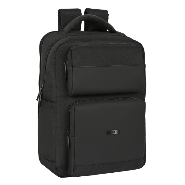 Laptop Backpack Sevilla Fútbol Club Premium 15,6'' Black (31 x 44 x 13 cm)