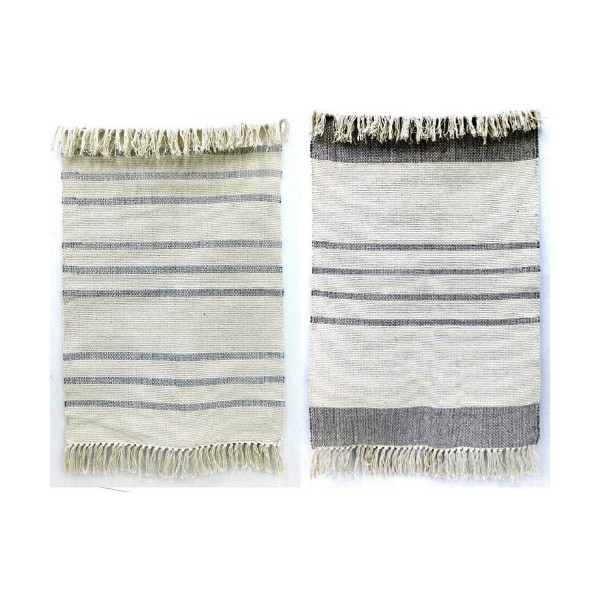 Matto DKD Home Decor 160 x 230 x 0,75 cm Harmaa Polyesteri Valkoinen Hapsu Boho (2 osaa)