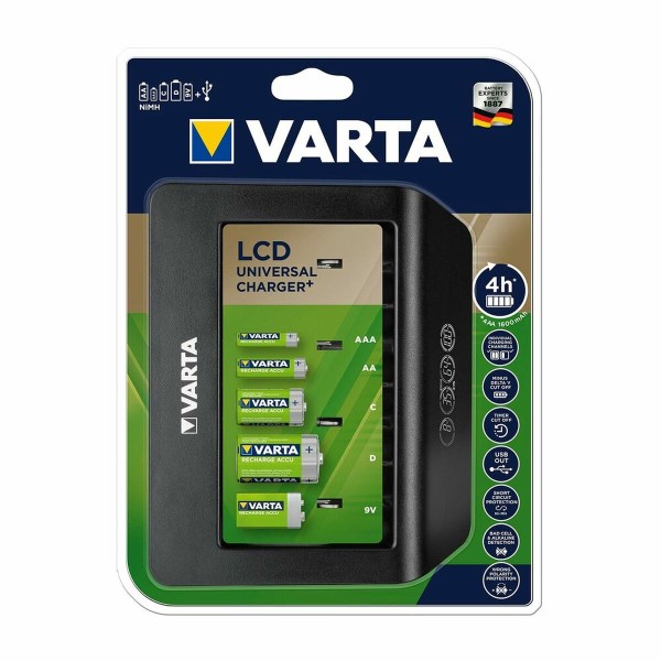 Akkulaturi Varta LCD Universal Charger+ Tyyppi C Tyyppi D 1600 mAh 100-240 V