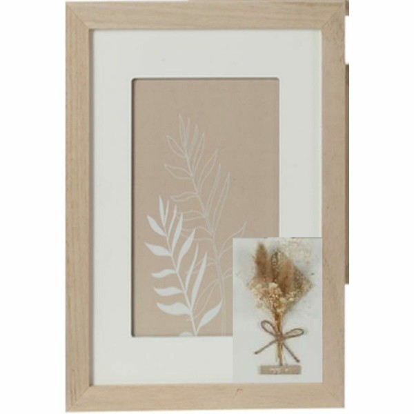 Foto rāmis DKD Home Decor Stikls Dabisks Shabby Chic (15 x 1 x 20 cm) (22 x 1 x 27 cm)