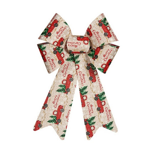 Бант Новогоднее украшение 15 x 25 cm Автомобиль Красный Бежевый PVC
