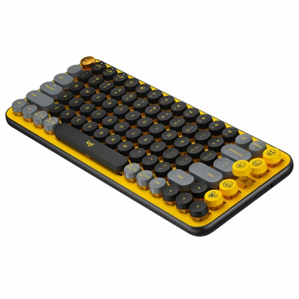 Klaviatuur Logitech POP Prantsuse Kollane AZERTY