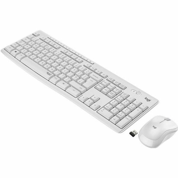 Klaviatūra un Bezvadu Pele Logitech MK295 Balts Francūzis AZERTY