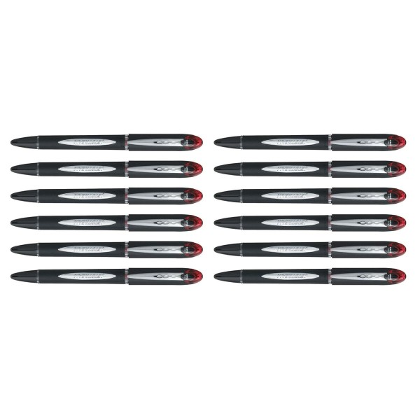 Liquid ink ballpoint pen Uni-Ball Rollerball Jestsream SX-210 Red 12 Units