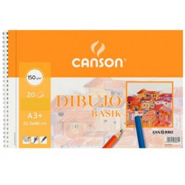 Drawing pad Canson Basik Gluds Mikro perforēts 150 g 20 Loksnes 10 gb. Spirāle (32,5 x 46 cm)