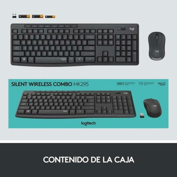 Klaviatūra ir pelė Logitech MK295 Balta Ispaniška Qwerty