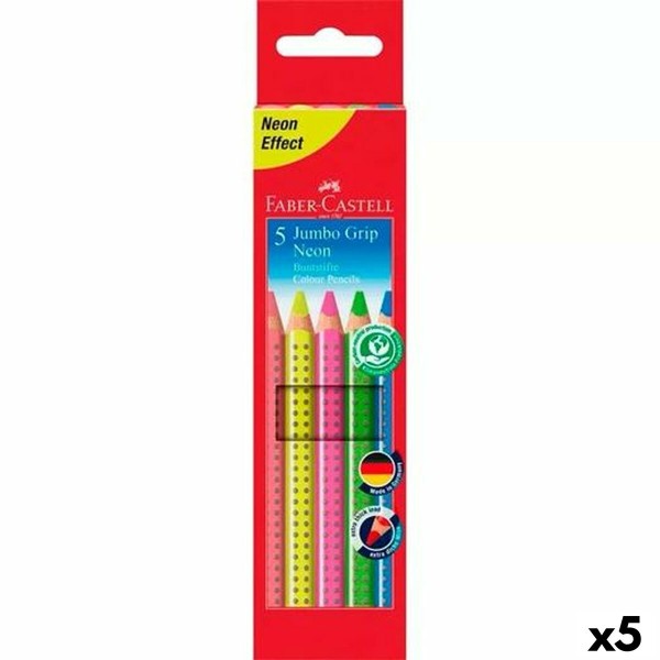 Krāsainie zīmuļi Faber-Castell Neona Daudzkrāsains (5 gb.)