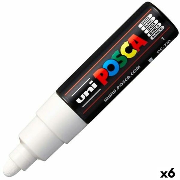 Фетр POSCA PC-7M Белый (6 штук)