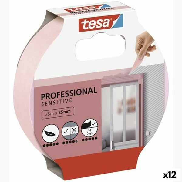 Kleeplint TESA Professional Sensitive Kunstnik Roosa 12 Ühikut 25 mm x 50 m