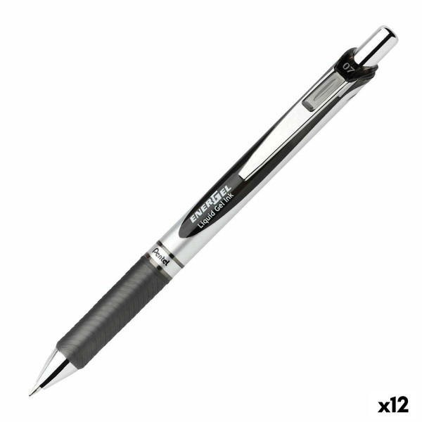 Geelpliiats Pentel Energel XM Klick 0.7 Must 12 Tükid, osad