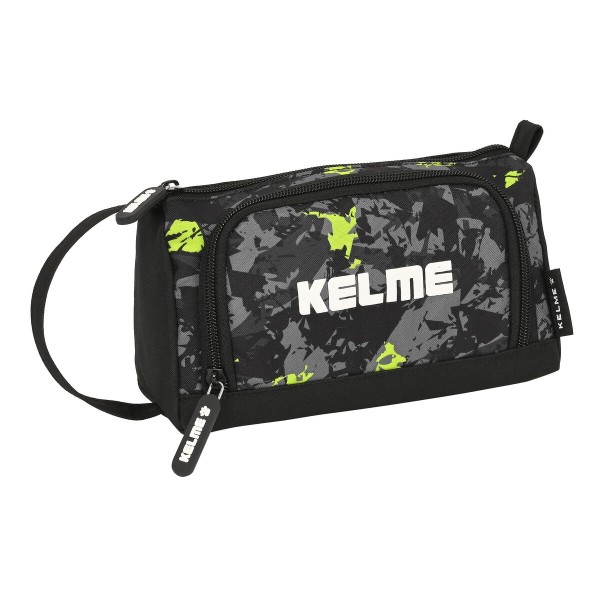 Koululaisen penaali lisätarvikkeilla Kelme Jungle Musta Harmaa Lime väri 20 x 11 x 8.5 cm (32 Kappaletta)