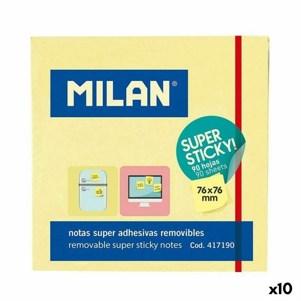 Lipnūs lapeliai Milan Geltona 76 x 76 mm (10 vnt.)