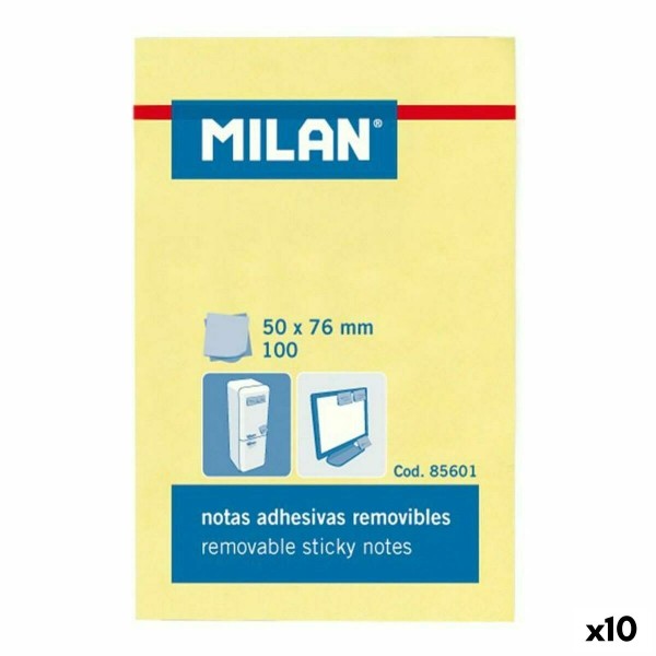 Līmlapiņas Milan Dzeltens 56 x 76 mm (10 gb.)