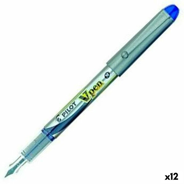 Šķidrās tintes pildspalva Pilot V Pen Kaligrāfijas pildspalva Vienreizējās lietošanas Zils 0,4 mm (12 gb.)