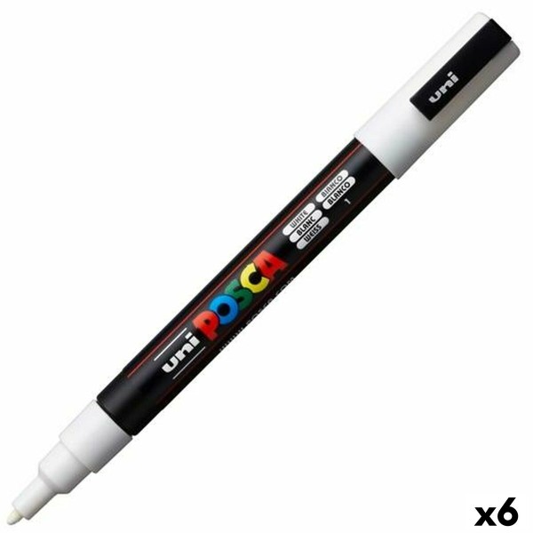 Markeris POSCA PC-3M Balta (6 vnt.)