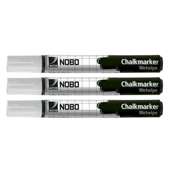 Liquid chalk marker Nobo White (3 Pieces)