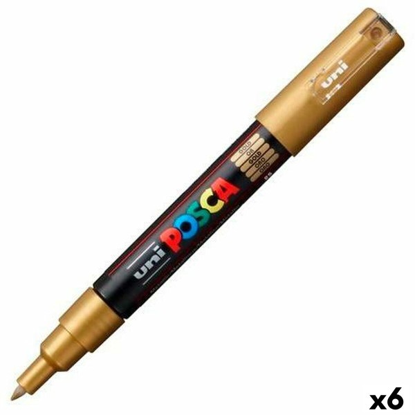 Фетр POSCA PC-1M Позолоченный (6 штук)