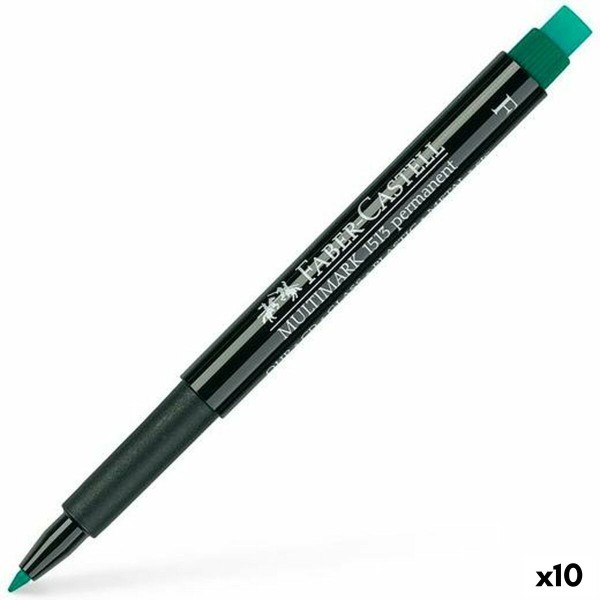 Permanentais marķieris Faber-Castell Multimark 1513 F Zaļš (10 gb.)