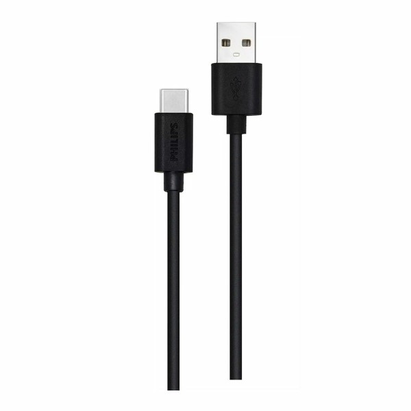 USB A - USB C kaapeli Philips DLC3104A/00 Nopea lataus 1,2 m Musta