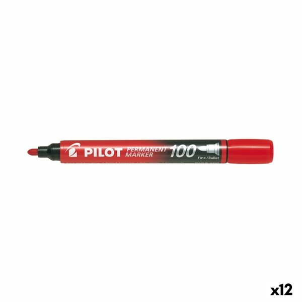 Permanentais marķieris Pilot SCA-100 Sarkans (12 gb.)