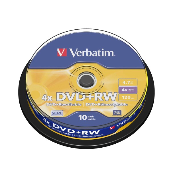 DVD-RW Verbatim    10 vnt. Juoda 4,7 GB 4x (10 vnt.)