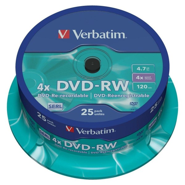 DVD-RW Verbatim 25 gb. Daudzkrāsains 4,7 GB 4x