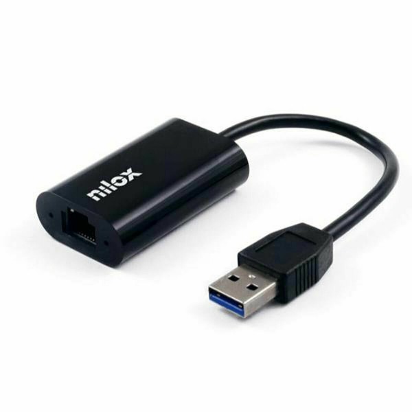 Kabelio adapteris Nilox Ethernet (RJ-45) USB-A