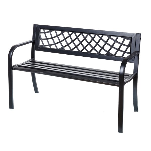 Bench Viko 115 x 51 x 74 cm Black Steel Garden