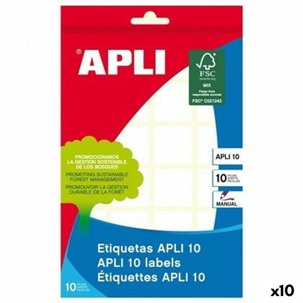 Etiķetes Apli Balts 10 Loksnes 22 x 32 mm (10 gb.)