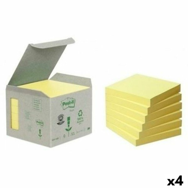 Kleebitavate märkmepaberite komplekt Post-it Kollane 6 Tükid, osad 76 x 76 mm (4 Ühikut)