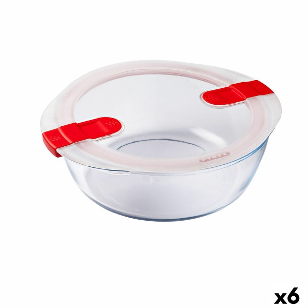 hermeetiline lõunasöögi karp Pyrex Cook&heat 26 x 23 x 8 cm 2,3 L Punane Klaas (6 Ühikut)