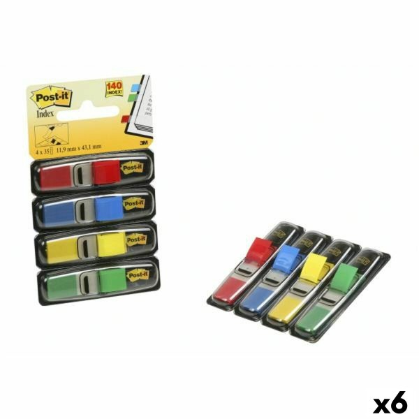 Kleebitavate märkmepaberite komplekt Post-it 683-4 Mitmevärviline 12 x 43,1 mm (6 Ühikut)