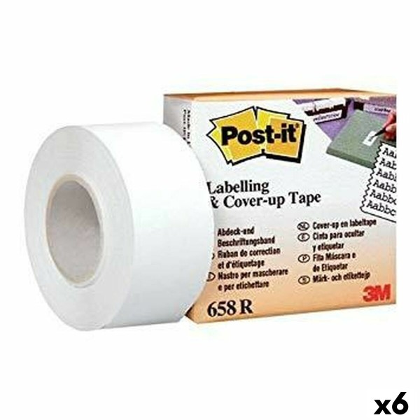 Adhesive Tape Post-it 658R White 25,4 mm x 17,7 m (6 Units)