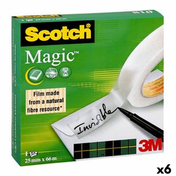 Клейкая лента Scotch Magic 810 Прозрачный 25 mm x 66 m (9 штук)