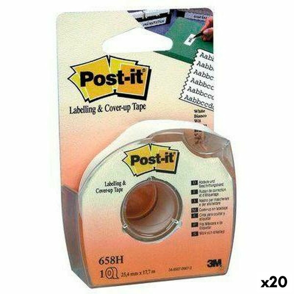 Kleeplint Post-it 658H Valge 25,4 mm x 17,7 m (12 Ühikut)