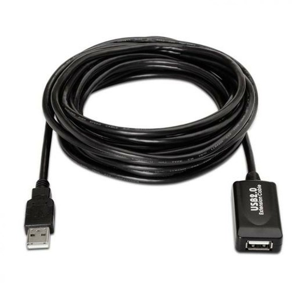 USB 2.0-kaabel Aisens Must 10 m