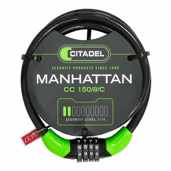 Кабель с замком Citadel Manhattan cc 150/8/c сочетание Чёрный 150 cm